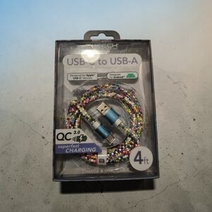 USB-C to USB-A Charging Cable - Multicolor